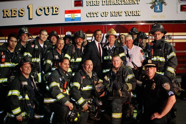 With NYC firefighters